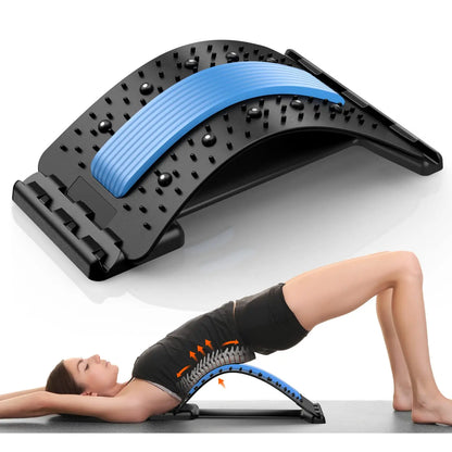 TruuFit Back Stretcher for Instant Lower Back Pain Relief – 3-Level Adjustable Posture Corrector