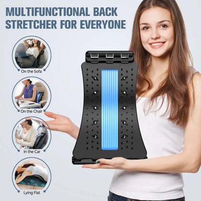 TruuFit Back Stretcher for Instant Lower Back Pain Relief – 3-Level Adjustable Posture Corrector