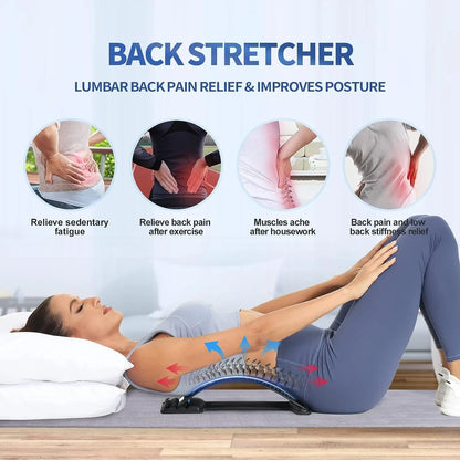 TruuFit Back Stretcher for Instant Lower Back Pain Relief – 3-Level Adjustable Posture Corrector